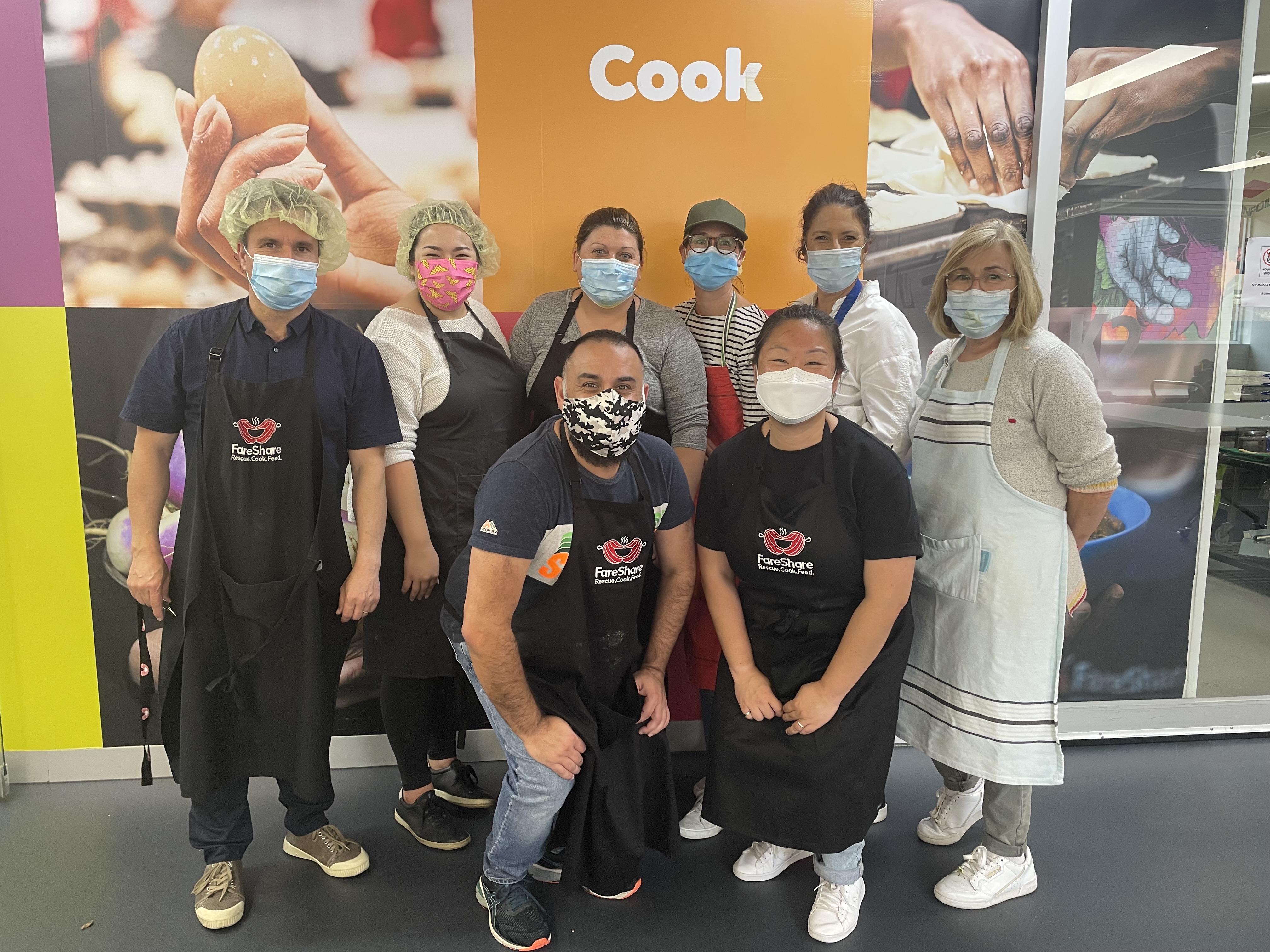 Staff volunteering at local food bank